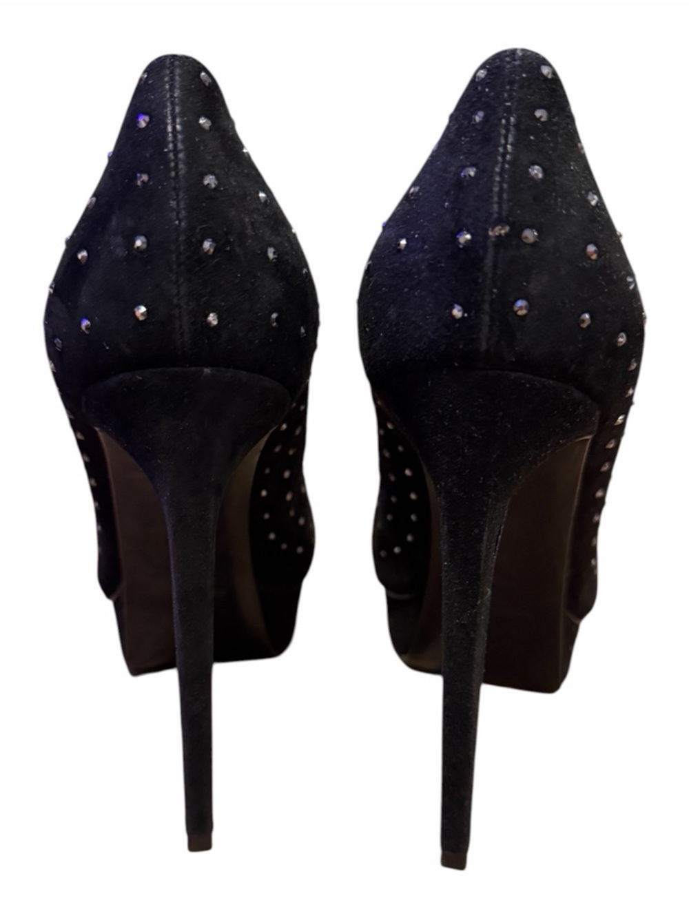 Saint Laurent Black Studded Suede Stiletto Pumps - Picture 5 of 10